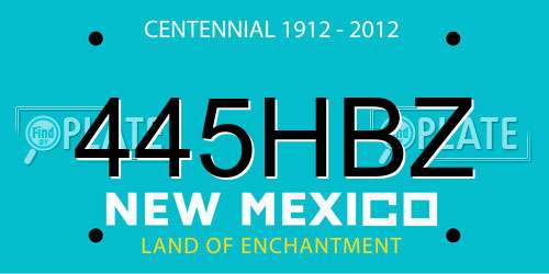 445HBZ New Mexico License Plate
