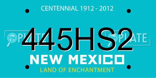 445HS2 New Mexico License Plate