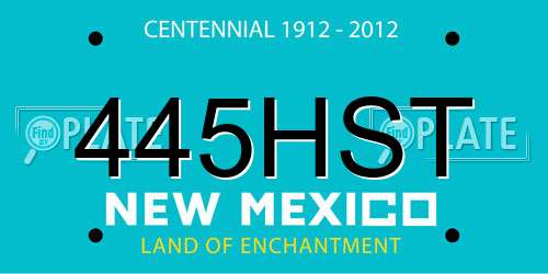 445HST New Mexico License Plate