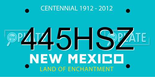 445HSZ New Mexico License Plate