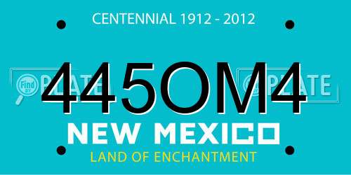 445OM4 New Mexico License Plate