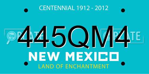 445QM4 New Mexico License Plate