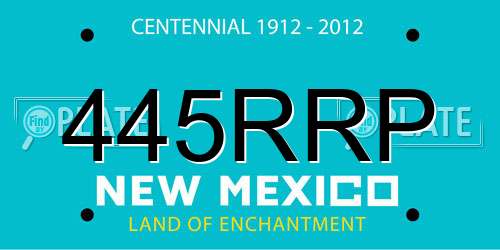 445RRP New Mexico License Plate