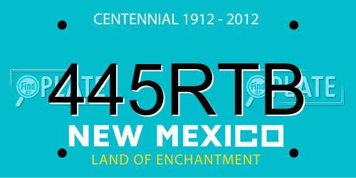 445RTB New Mexico License Plate