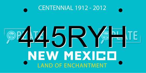 445RYH New Mexico License Plate
