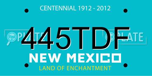 445TDF New Mexico License Plate