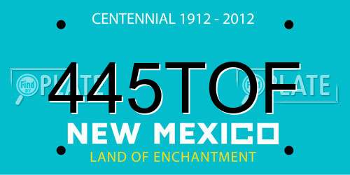 445TOF New Mexico License Plate