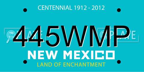445WMP New Mexico License Plate