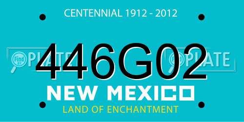 446G02 New Mexico License Plate