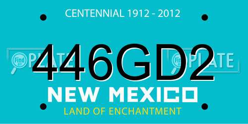 446GD2 New Mexico License Plate