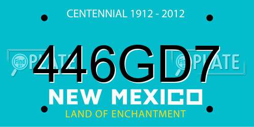 446GD7 New Mexico License Plate