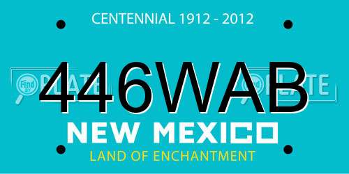 446WAB New Mexico License Plate
