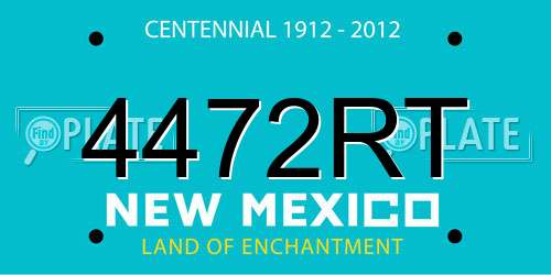 4472RT New Mexico License Plate
