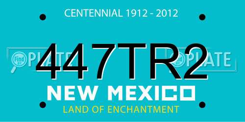 447TR2 New Mexico License Plate