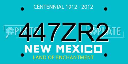 447ZR2 New Mexico License Plate