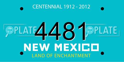 4481 New Mexico License Plate