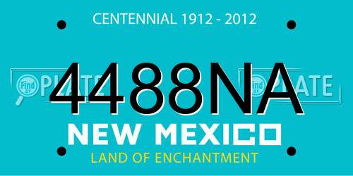 4488NA New Mexico License Plate