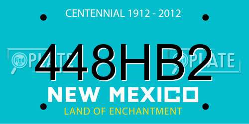 448HB2 New Mexico License Plate