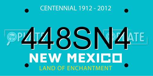 448SN4 New Mexico License Plate