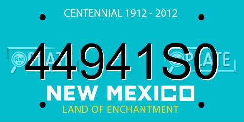 44941S0 New Mexico License Plate