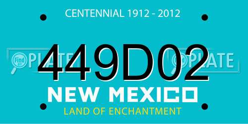 449D02 New Mexico License Plate