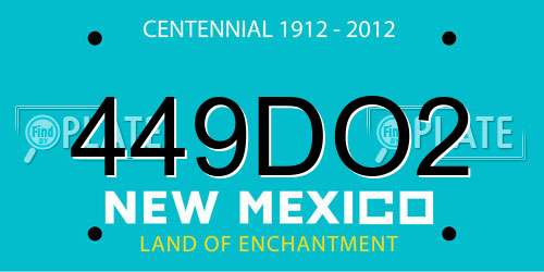 449DO2 New Mexico License Plate