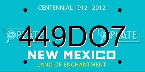 449DO7 New Mexico License Plate