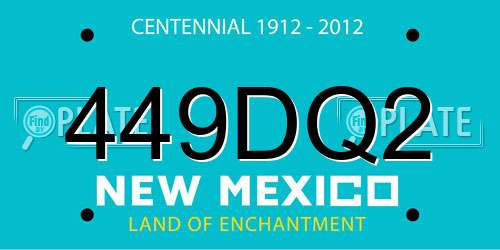 449DQ2 New Mexico License Plate