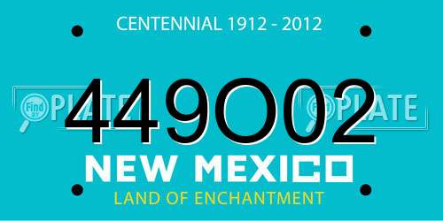 449O02 New Mexico License Plate