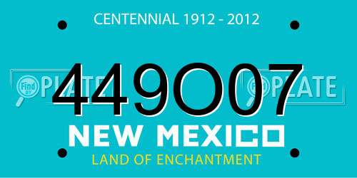 449O07 New Mexico License Plate
