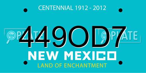 449OD7 New Mexico License Plate