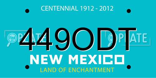 449ODT New Mexico License Plate