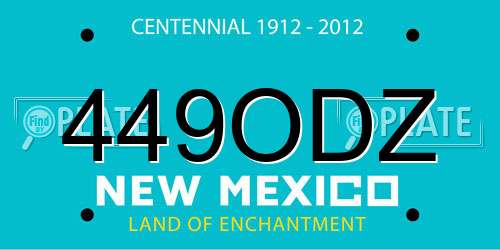 449ODZ New Mexico License Plate