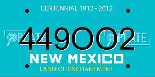 449OO2 New Mexico License Plate