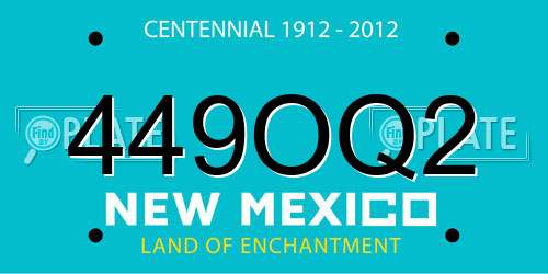 449OQ2 New Mexico License Plate
