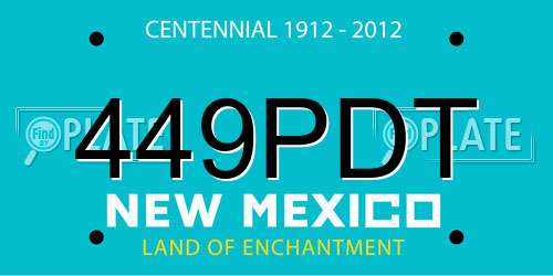 449PDT New Mexico License Plate