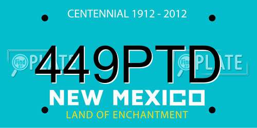 449PTD New Mexico License Plate
