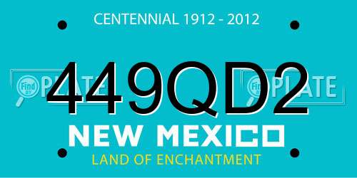 449QD2 New Mexico License Plate