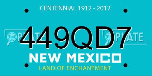 449QD7 New Mexico License Plate