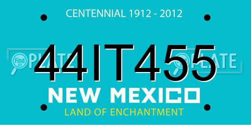 44IT455 New Mexico License Plate
