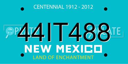 44IT488 New Mexico License Plate