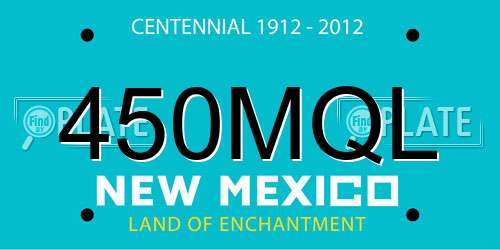 450MQL New Mexico License Plate