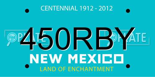 450RBY New Mexico License Plate