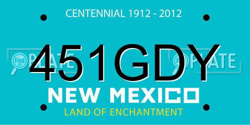 451GDY New Mexico License Plate