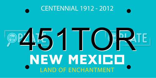 451TOR New Mexico License Plate