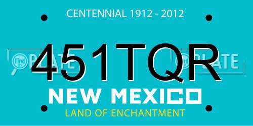 451TQR New Mexico License Plate