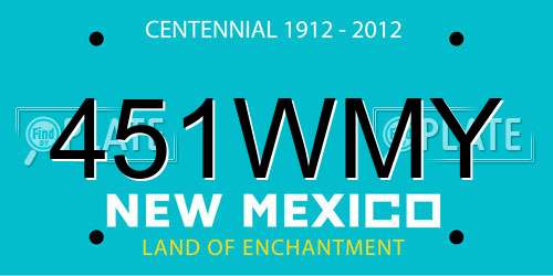 451WMY New Mexico License Plate