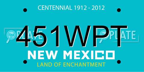 451WPT New Mexico License Plate