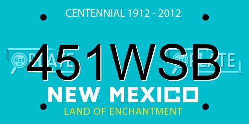 451WSB New Mexico License Plate