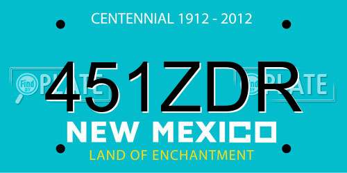 451ZDR New Mexico License Plate